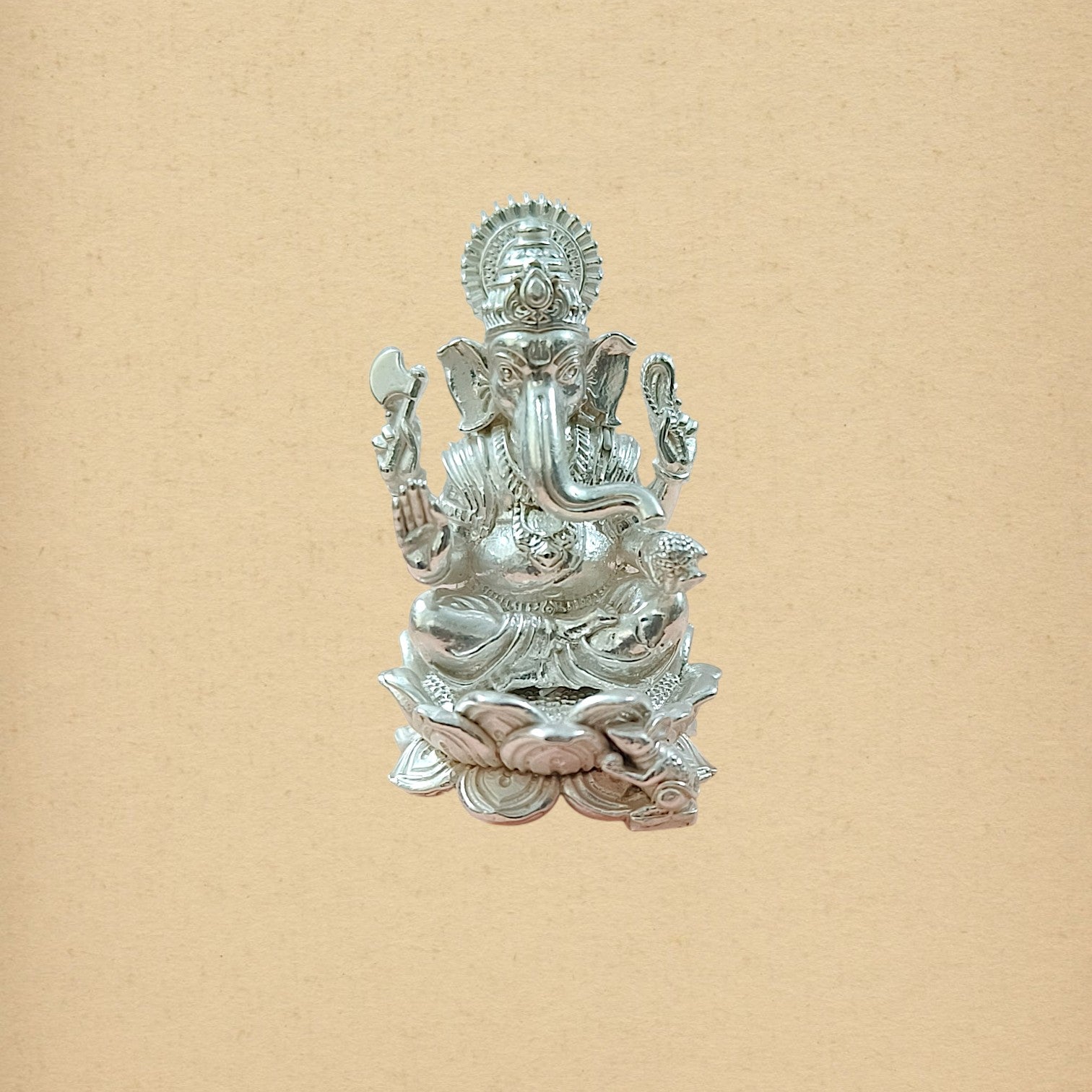 Mini Ganesh Ji Murti in 999 Pure Silver Plating